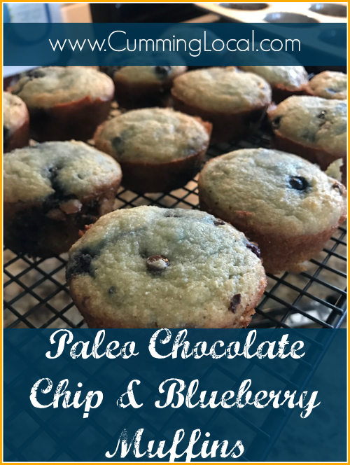 Paleo Chocolate Chip & Blueberry Muffins