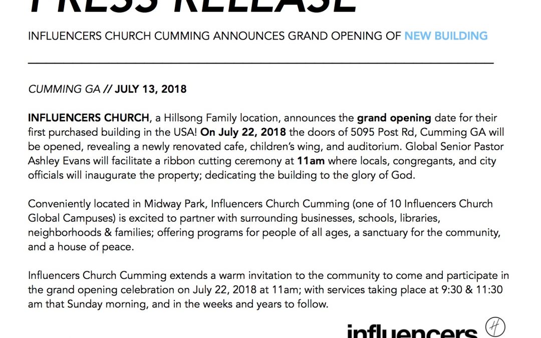 Influencers Church: Grand Opening