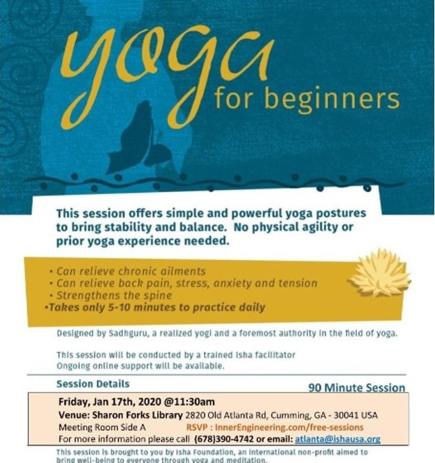 Yoga for Beginners (Upa Yoga) – Free and Open to All